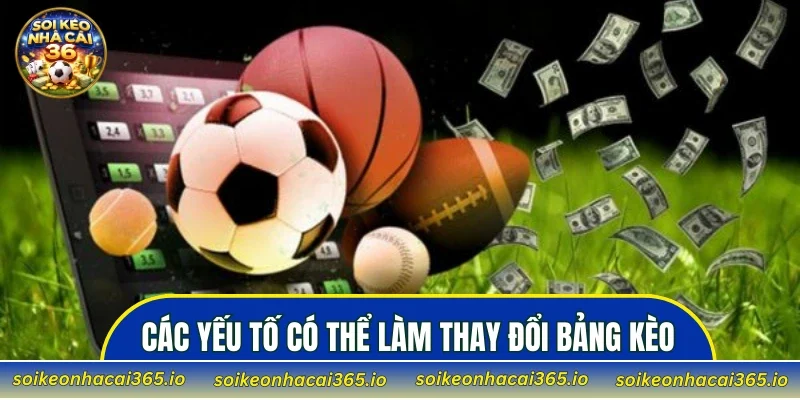 Các yếu tố có thể làm thay đổi bảng kèo trước trận đấu