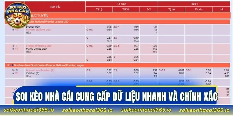 Soi Kèo Nhà Cái cung cấp dữ liệu nhanh và chính xác