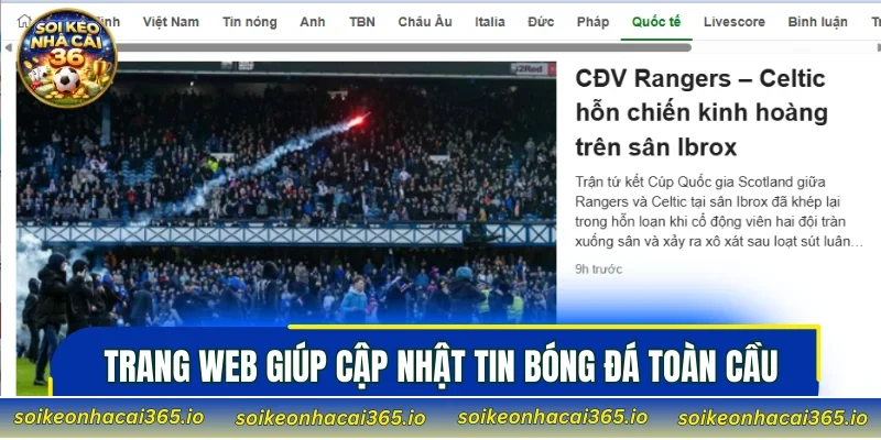 Trang web giúp cập nhật tin bóng đá toàn cầu