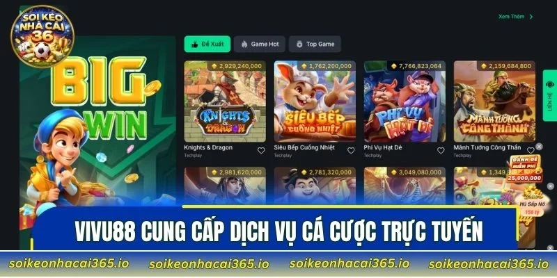 VIVU88 cung cấp dịch vụ cá cược trực tuyến